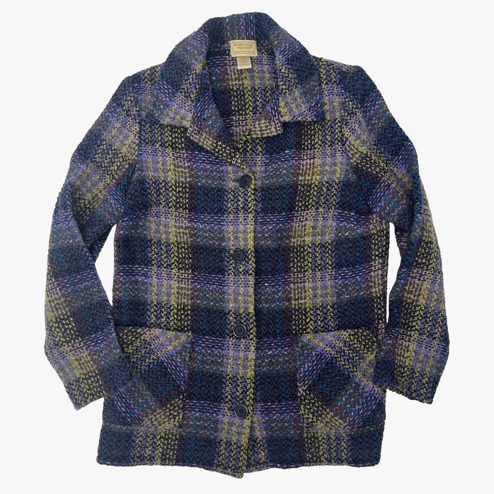Boyne Valley Weavers Purple Multicolor Jacket Wool Alpaca Ireland Womens‎ Small